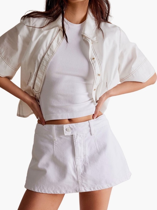 Free People Pants - We the Free Gallivanting Mini Skort White